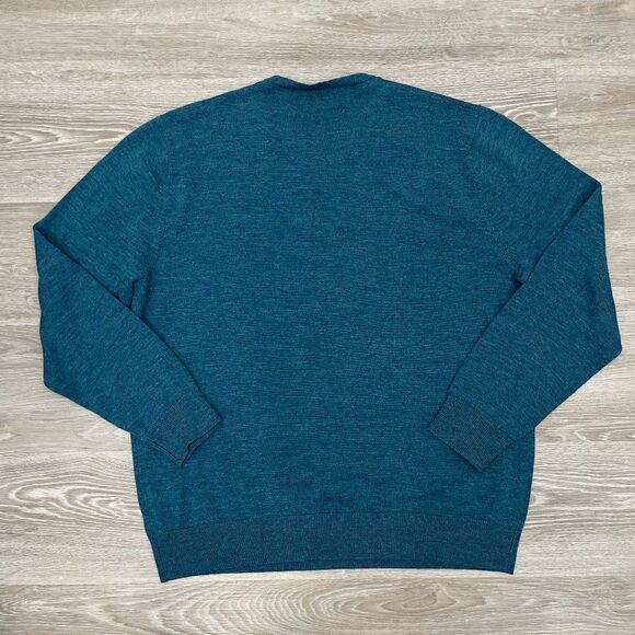 Britches Mens Wool Sweater Tight Knit Pullover V-Neck Blue Sz XL - Picture 3 of 7